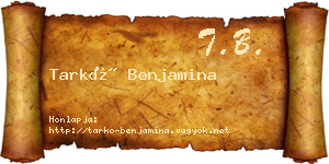 Tarkó Benjamina névjegykártya